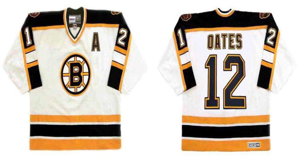2019 Men Boston Bruins #12 Oates White CCM NHL jerseys